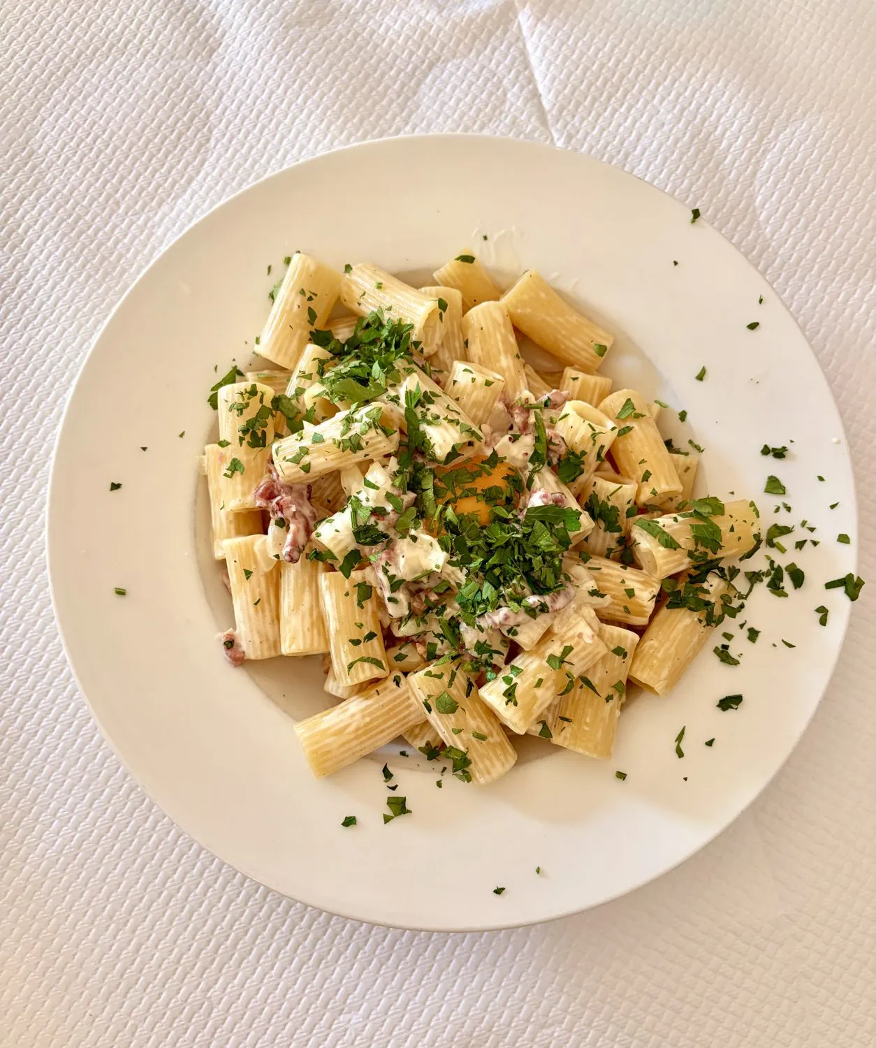 Rigatoni carbonara